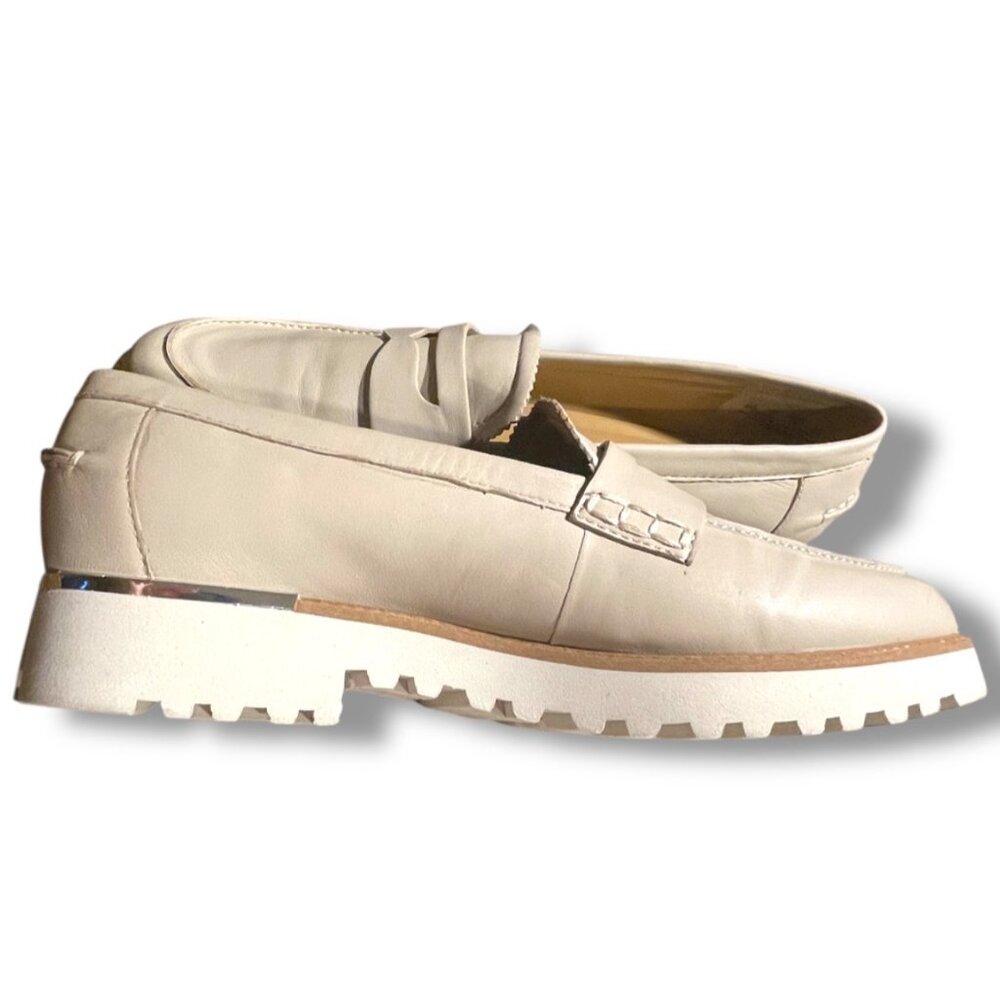 Franco Sarto Cedra Leather Loafers Penny Lug Sole & Stitching Detail Size 8M - Picture 3 of 10